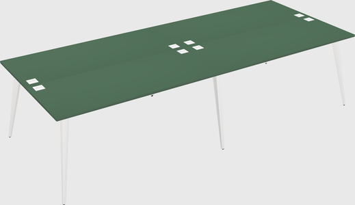 Shared rectangular office desk system