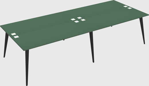 Shared rectangular office desk system