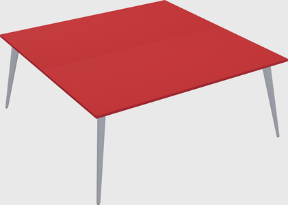 Shared rectangular office desk system