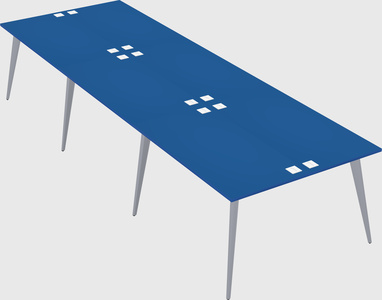 Shared rectangular office desk system