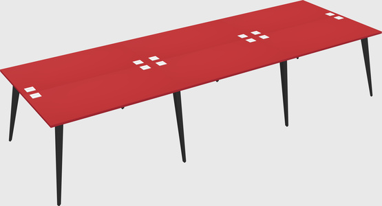 Shared rectangular office desk system