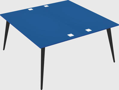 Shared rectangular office desk system