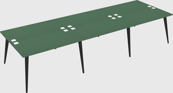 Shared rectangular office desk system