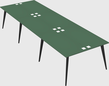 Shared rectangular office desk system