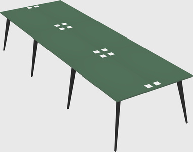 Shared rectangular office desk system