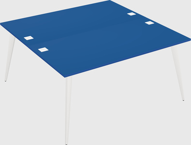 Shared rectangular office desk system