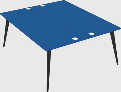 Shared rectangular office desk system
