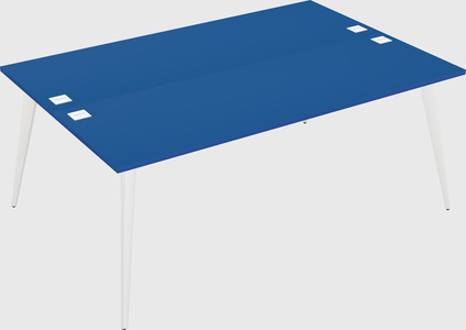 Shared rectangular office desk system