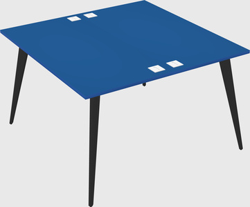 Shared rectangular office desk system