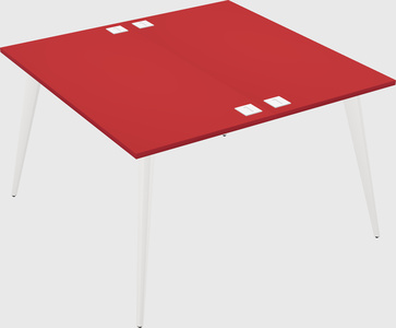 Shared rectangular office desk system