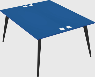 Shared rectangular office desk system