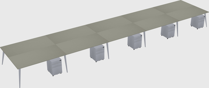 Shared rectangular office desk system
