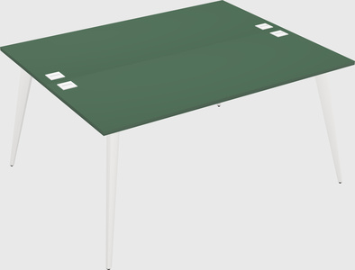 Shared rectangular office desk system