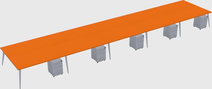 Shared rectangular office desk system