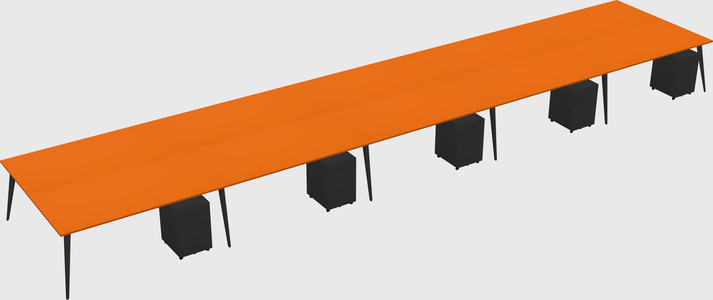 Shared rectangular office desk system