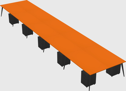 Shared rectangular office desk system