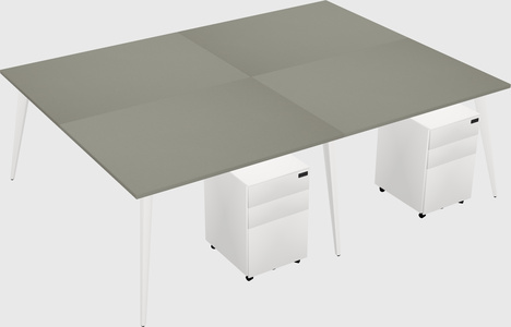 Shared rectangular office desk system