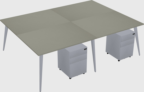 Shared rectangular office desk system