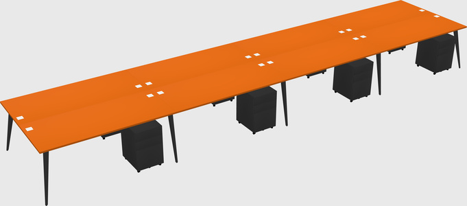 Shared rectangular office desk system