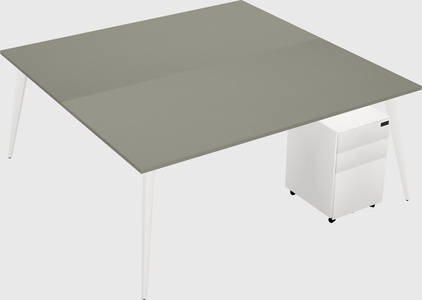Shared rectangular office desk system