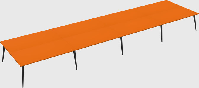 Shared rectangular office desk system
