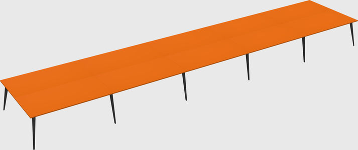 Shared rectangular office desk system