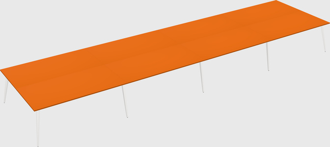 Shared rectangular office desk system