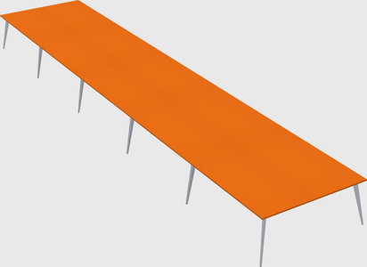 Shared rectangular office desk system