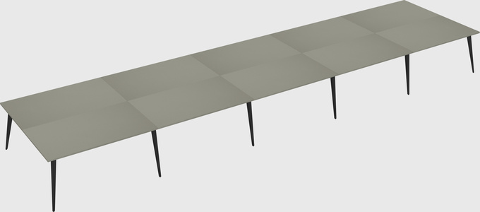 Shared rectangular office desk system