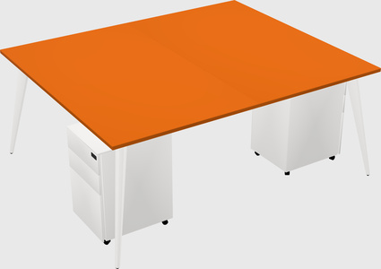 Shared rectangular office desk system
