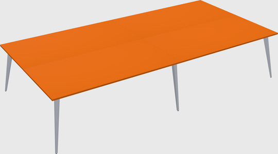 Shared rectangular office desk system