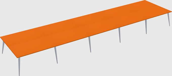 Shared rectangular office desk system