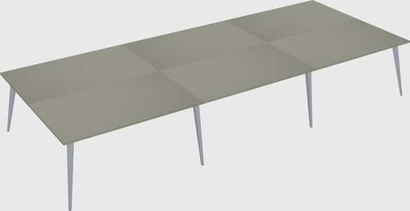 Shared rectangular office desk system