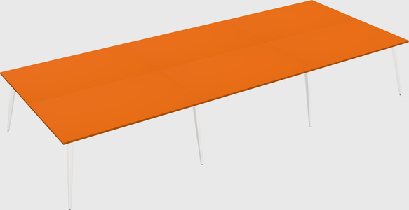 Shared rectangular office desk system