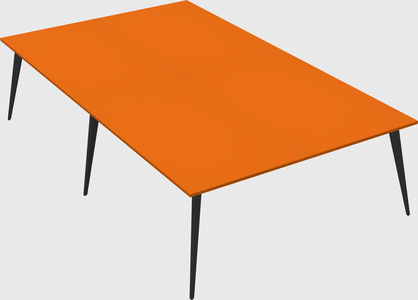 Shared rectangular office desk system