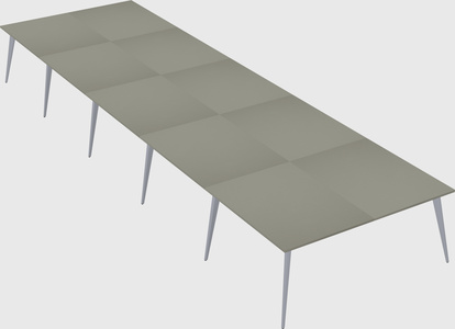 Shared rectangular office desk system