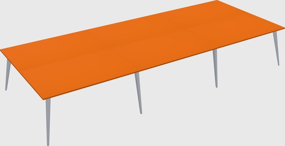 Shared rectangular office desk system