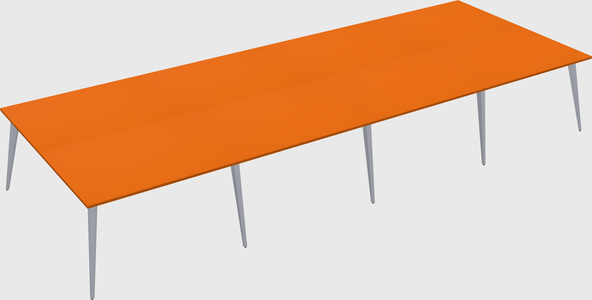 Shared rectangular office desk system