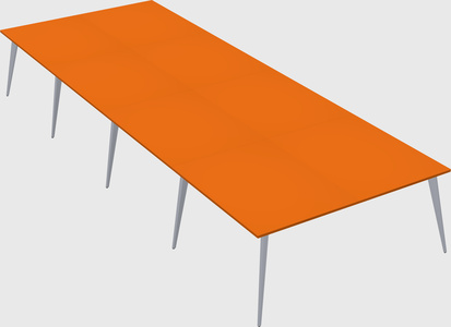 Shared rectangular office desk system