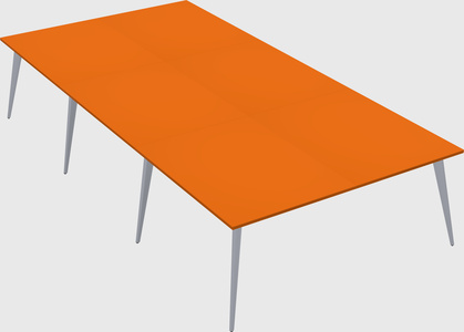 Shared rectangular office desk system