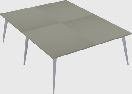 Shared rectangular office desk system