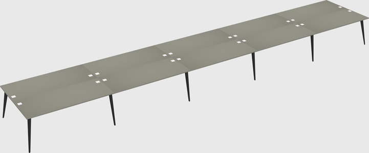 Shared rectangular office desk system