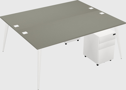 Shared rectangular office desk system
