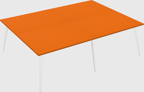 Shared rectangular office desk system
