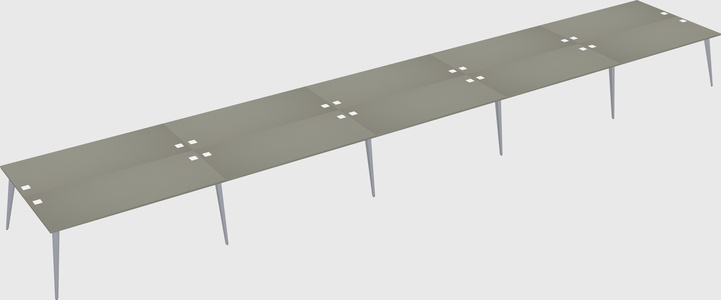 Shared rectangular office desk system