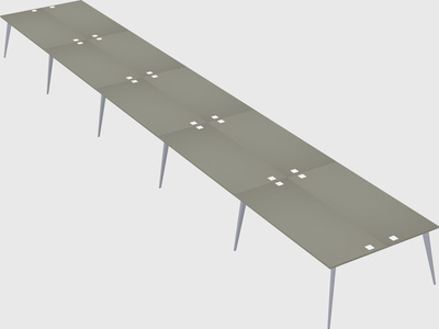Shared rectangular office desk system