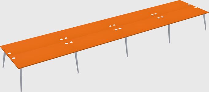 Shared rectangular office desk system