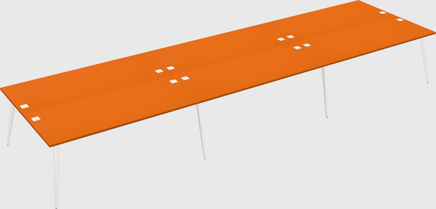 Shared rectangular office desk system