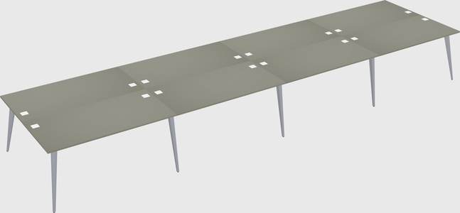 Shared rectangular office desk system