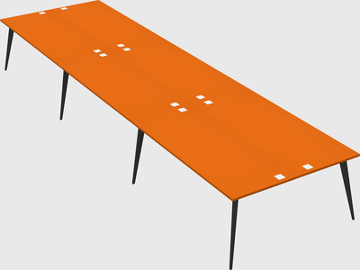 Shared rectangular office desk system